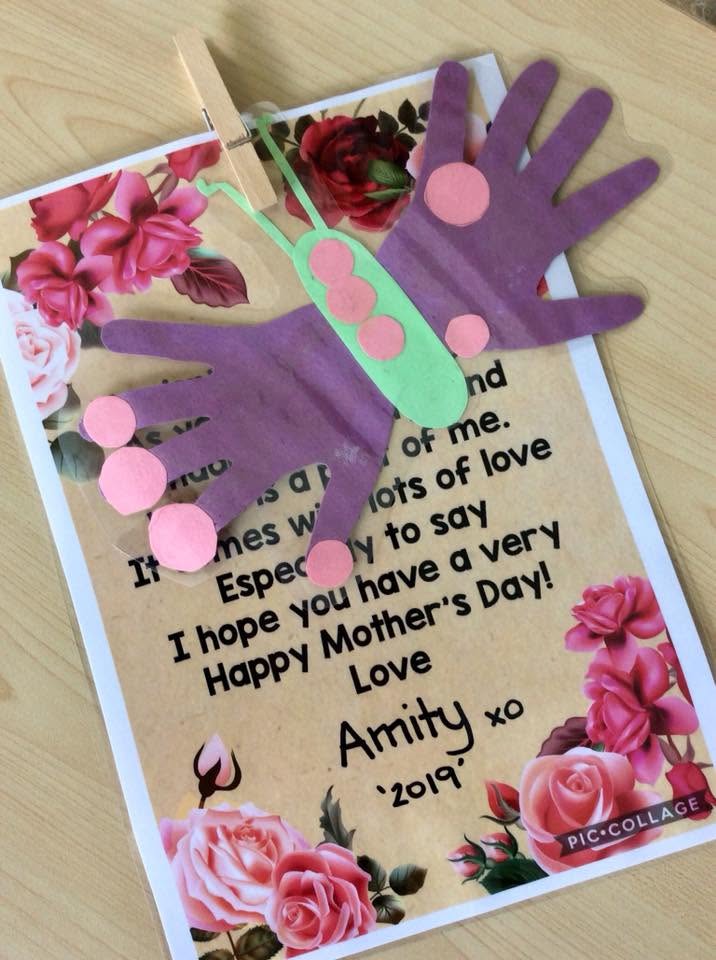Children creating Mother’s Day crafts in early learning environment