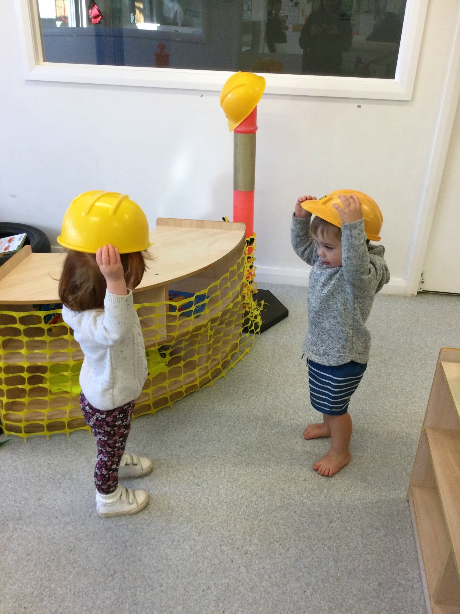 Children participating in a mindfulness and breathing activity